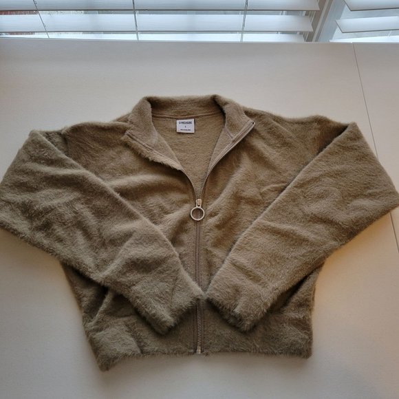 Whitney Simmons X Gymshark Eyelash Knit Jacket S Cement Brown - Picture 9 of 9